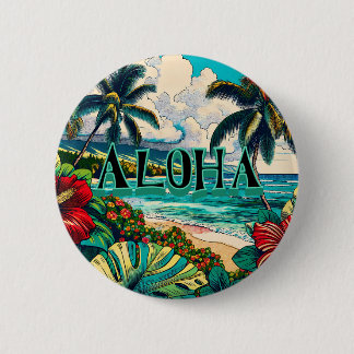 Tema för söt Hawaiian Island Knapp