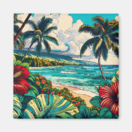 Tema för söt Hawaiian Island Magnet