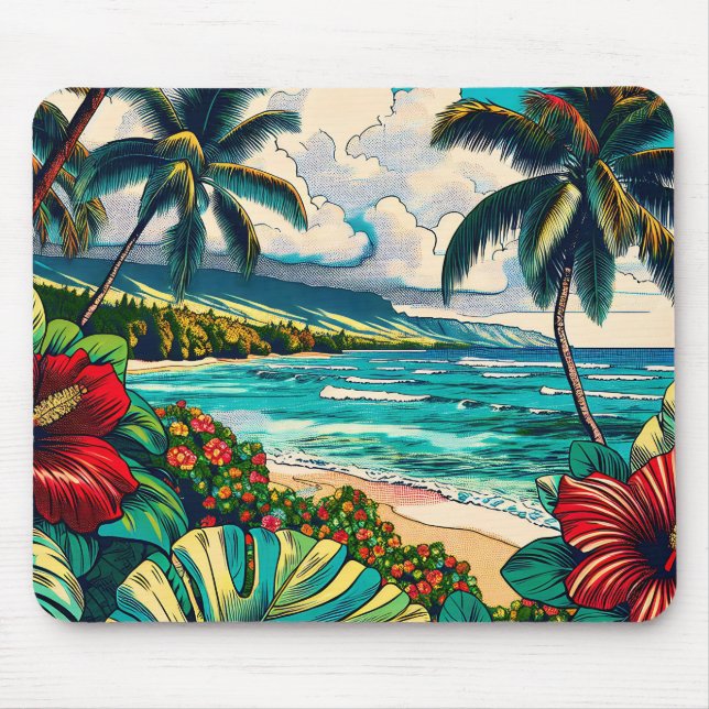 Tema för söt Hawaiian Island Musmatta (Framsidan)