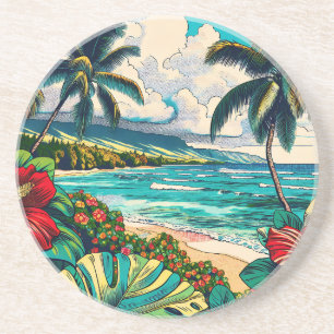 Tema för söt Hawaiian Island Underlägg