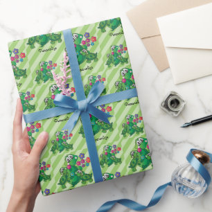 Tema för spädbarnsskor för Cute Turtle Twin Baby S Presentpapper