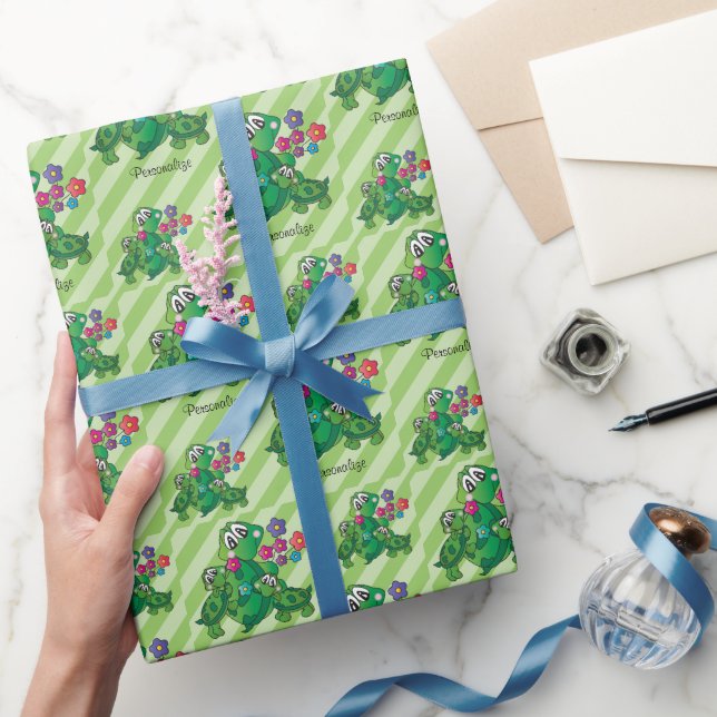 Tema för spädbarnsskor för Cute Turtle Twin Baby S Presentpapper (Gifting)