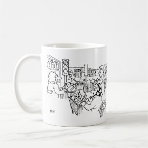 Tema för stormarknadstrafik i Ljus Kaffemugg