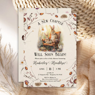 Tema för Storybook New Chapter Baby Shower bokar Inbjudningar