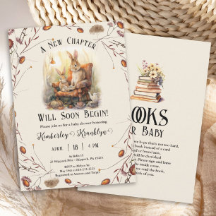 Tema för Storybook New Chapter Baby Shower bokar Inbjudningar