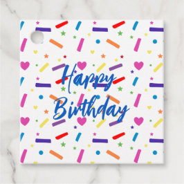 Tema för Sweet Sprinkle-Födelsedagsfest Gåvor Etiketter