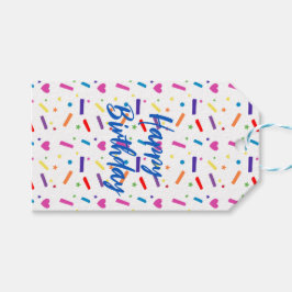 Tema för Sweet Sprinkle-Födelsedagsfest Presentetikett