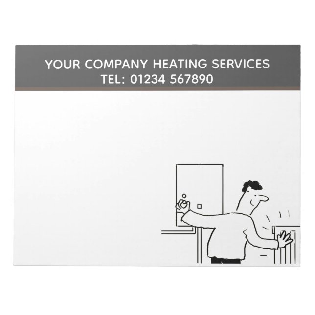 Tema för Tecknad av uppvärmningstjänster för att a Anteckningsblock (Framsida)