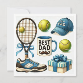 Tema för Tennis Fars dag Party eller Birthday Julkort