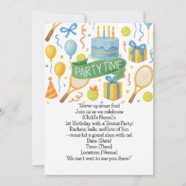 Tema för Tennis Födelsedagsfest för Tennis Älskare Inbjudningar