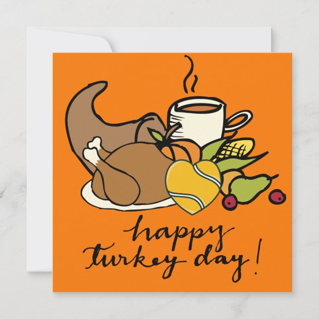 Tema för tennis-Thanksgiving Julkort (Framsida)