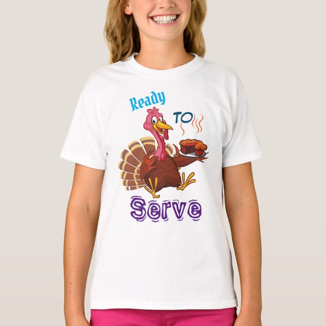 Tema för Thanksgiving i Cute Turkey T Shirt (Framsida)