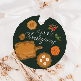 Tema för Turkiets Thanksgiving under middagen Gåvor Etiketter