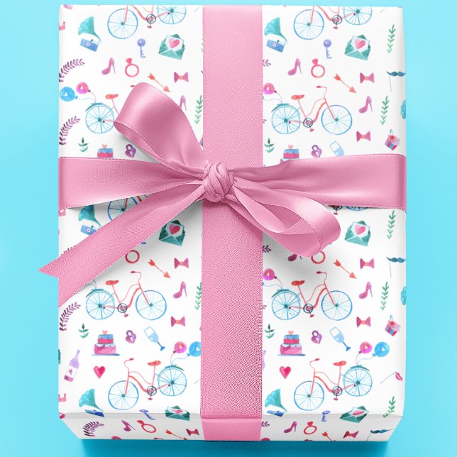 Tema för vattenfärg Bröllop Presentpapper (Skapare uppladdad)