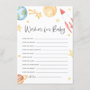 Tema för vattenfärgrymd Baby Shower Önskemål för B Tilläggskort