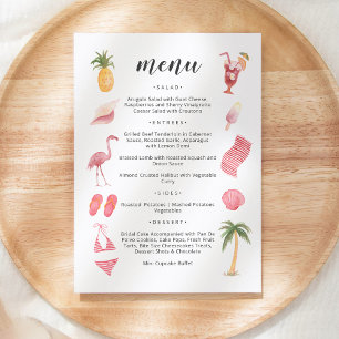 Tema för vattenfärgsblock-meny inbjudningar