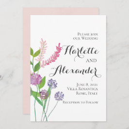 Tema för vilda blommor inbjudningar