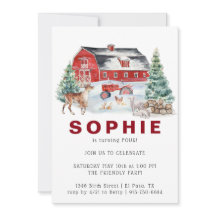 Tema för vintergrupp | Barn Födelsedagsfest inbjud