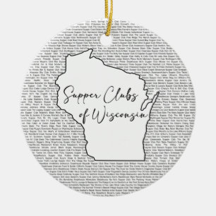Tema för Wisconsin Supper-Klubb Julgransprydnad Keramik