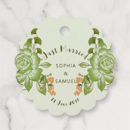 Tema grönt Ro Blommigt Bröllop Gåvor Etiketter