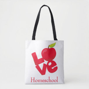 Tema Homeschool Äventyr Red and White Apple Tygkasse