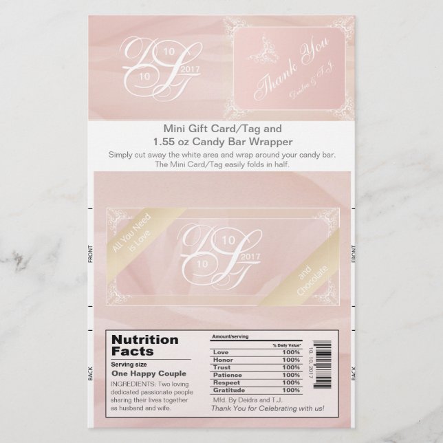  tema Kandy Pub Wrapper & Gift Card/Märkre Flygblad (Framsidan)