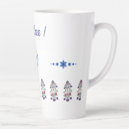 Tema Latte Mugg Hanukkah med blommmenorah