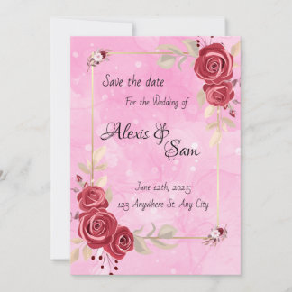 Tema Maroon färg med rosa Inbjudningar