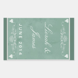 Tema med kalkboard med hjärtan rektangulärt klistermärke