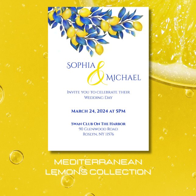 Tema Medelhavet-Lemons Bröllop Inbjudningar (Mediterranean Lemons Collection-Amalfi Italy, Citrus)