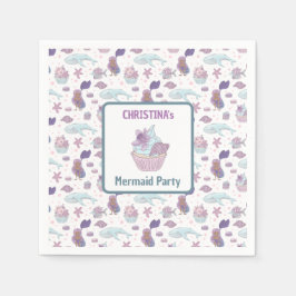 Tema om Svartahavets Svarta Sjöjungfruns Lila-Föde Pappersservett