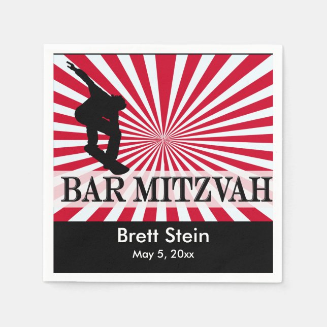 Tema Skateboard Pub Mitzvah Pappersservett (Framsidan)