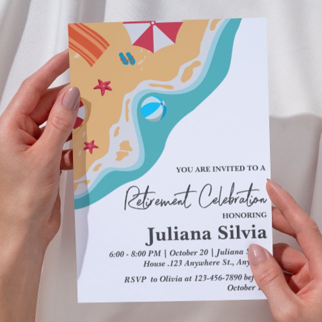 Tema Strand Pensionärsfest Inbjudningar (Skapare uppladdad)