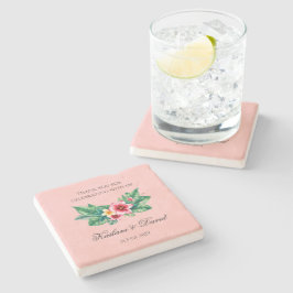 Tema Tropiska blommigten bröllop Stenunderlägg