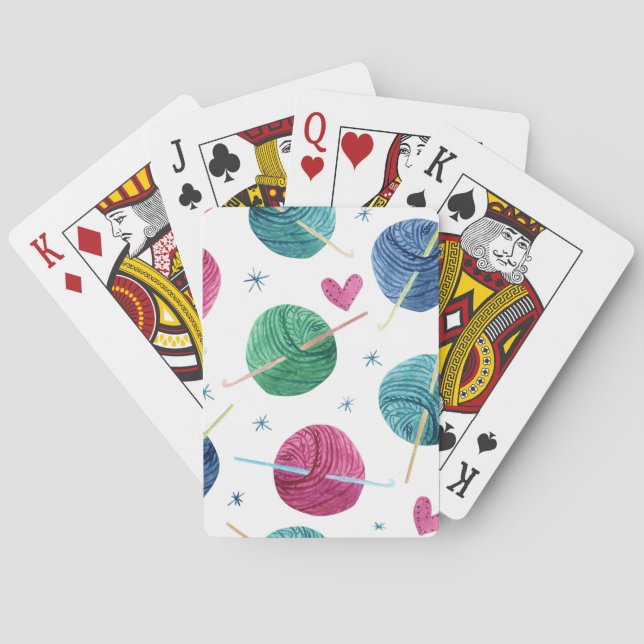 Tema, vattenfärgen, sömlös mönster. casinokort (Baksidan)