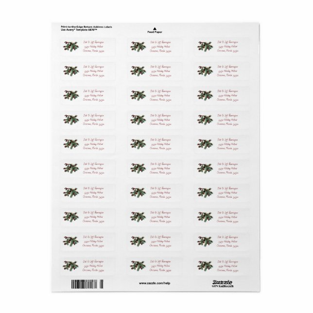 Tema "Woodland Warmth" Returetiketter Returadress Etikett (Helt Ark)