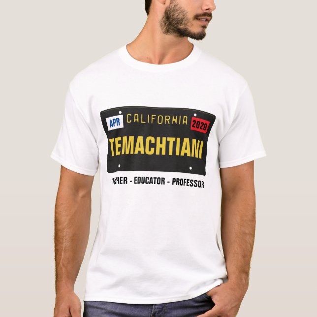 Temachtiani License Plate T-Shirt (Anpassade) (Framsida)