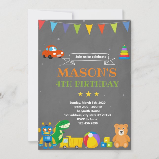 Temainbjudan för fyller i år inbjudningar (Framsida)