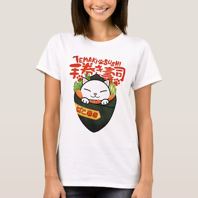Temaki Sushi Cat T Shirt (Framsida)
