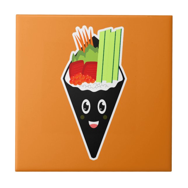 Temaki Sushi Hand Roll Kakelplatta (Framsidan)