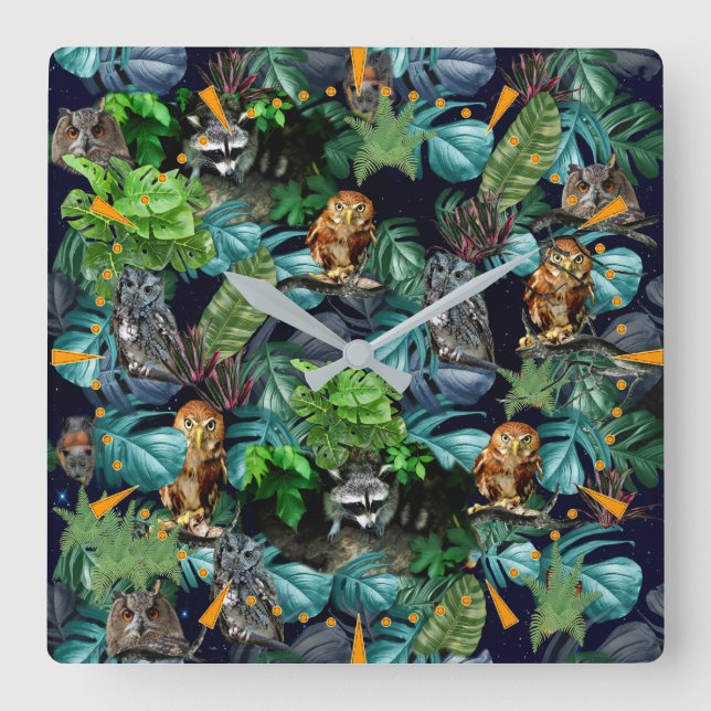 Teman för nattliv i party firande fyrkantig klocka (Framsida)