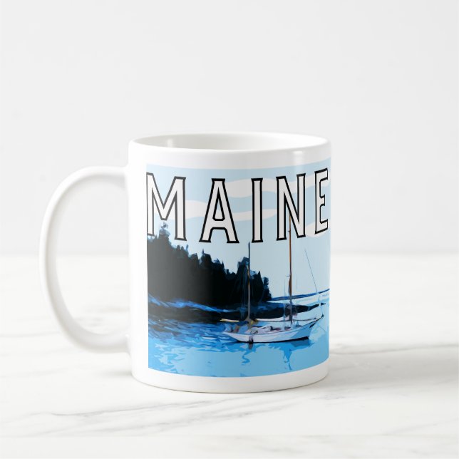 Temaområdet kaffe mugg i Maine (Vänster)