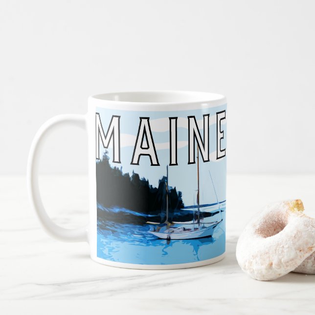 Temaområdet kaffe mugg i Maine (Med munk)