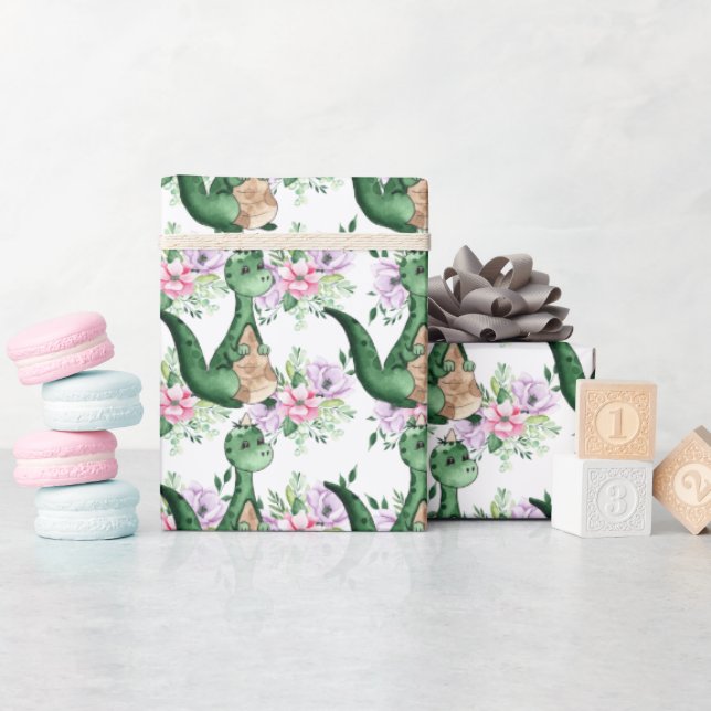 Temaparty för dosinosaur hos pojkar och flickor presentpapper (Baby Shower)