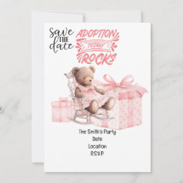 Temapartyet Adoption Foster Child Girl rosa Inbjudningar