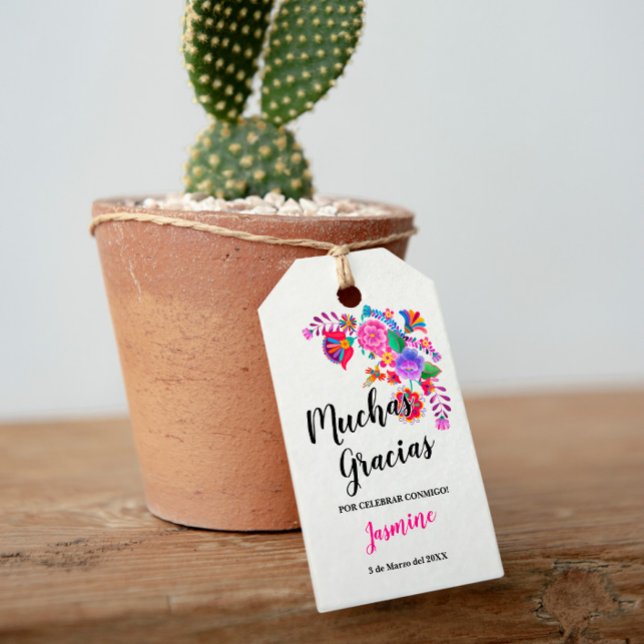 Temapartyet Fiesta från födelsedagen för Vuxnor Gi Presentetikett (Skapare uppladdad)