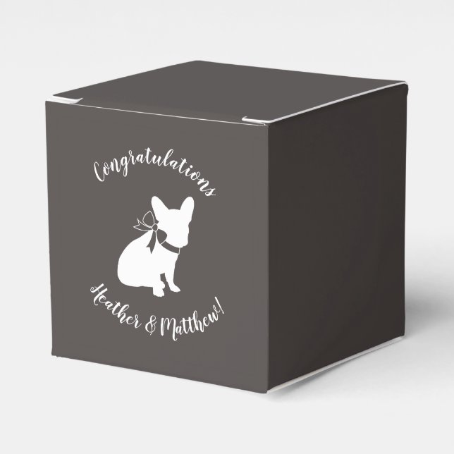 Temapartyet fransk Bulldog - Neutralten Babykläder Presentaskar (Framsidan Sidan)