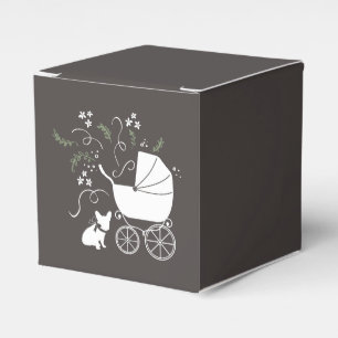 Temapartyet fransk Bulldog - Neutralten Babykläder Presentaskar