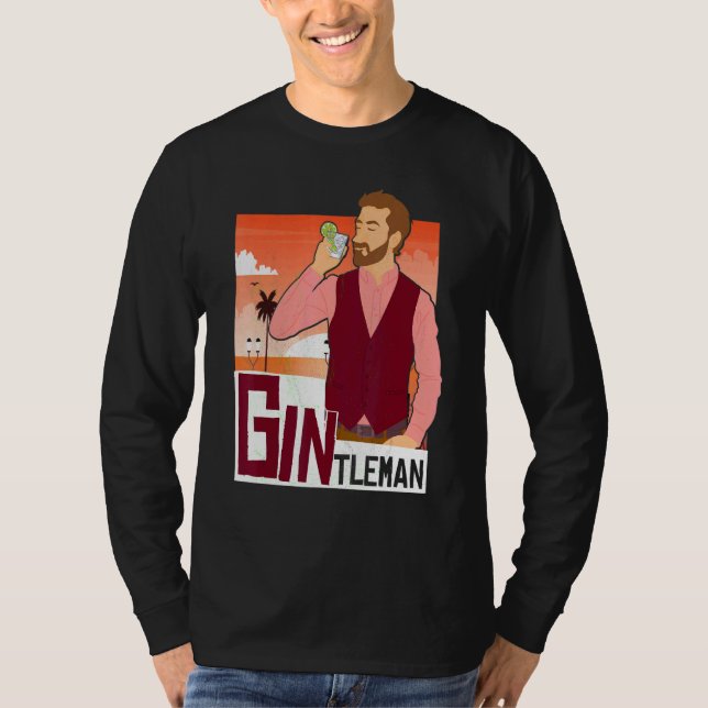 Temapartyet Gintleman Cocktail gentlemen an Party T Shirt (Framsida)