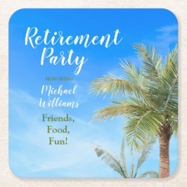 Temapartyet pension Beach Friends Food Roligt Underlägg Papper Kvadrat